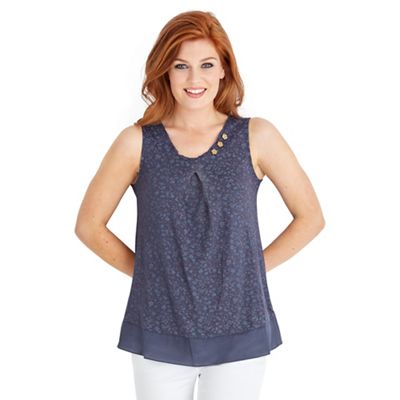 Blue itsy ditsy vest top